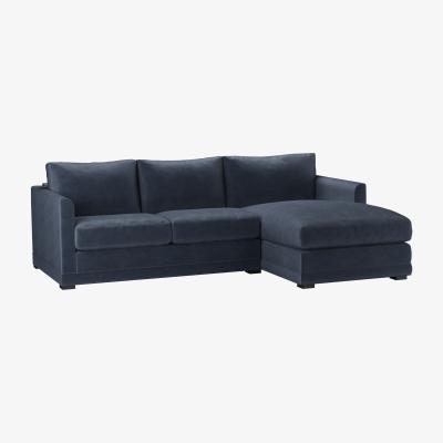 Sofa.com Aissa Small RHF 2 Seat Storage Chaise Sofa Bed in Armour Smart Velvet