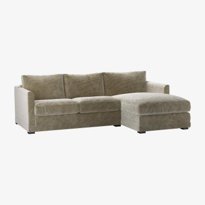 Sofa.com Aissa Small RHF 2 Seat Storage Chaise Sofa Bed in Cappuccino Bubble Velvet