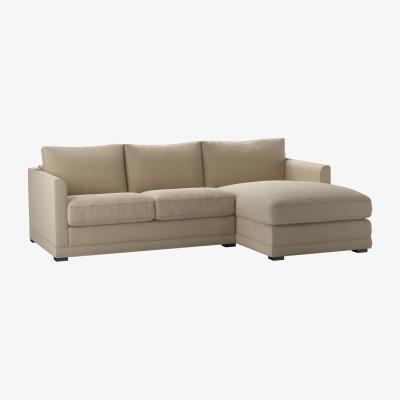 Sofa.com Aissa Small RHF 2 Seat Storage Chaise Sofa Bed in Pennine Stone Organic Smart Cotton