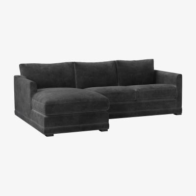 Sofa.com Aissa Small LHF 2 Seat Chaise Sofa Bed in Raven Speckled Chenille