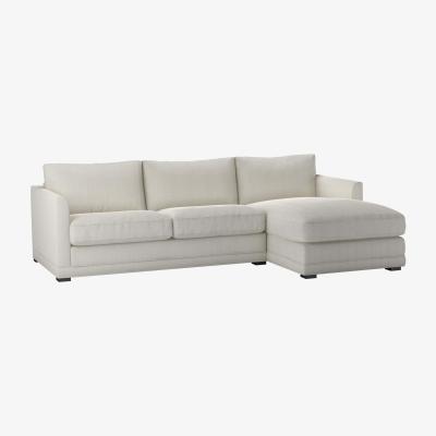 Sofa.com Aissa Medium RHF 2.5 Seat Chaise Sofa Bed in Clay House Herringbone Weave