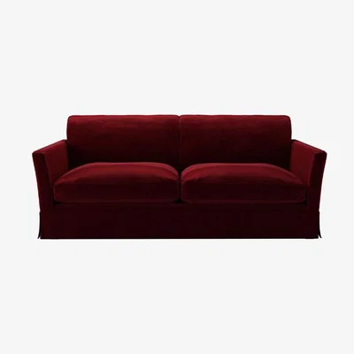 Sofa.com Nearly New Otto 3 Seat Sofa Bed in Claret Cotton Matt Velvet - sofa.com