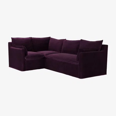 Sofa.com Anders Asym: LHF Single w RHF 2 Seat Sofa bed in Damson Smart Velvet