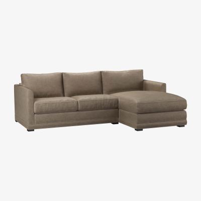 Sofa.com Aissa Small RHF 2 Seat Storage Chaise Sofa bed in Greige Florence Textured Weave
