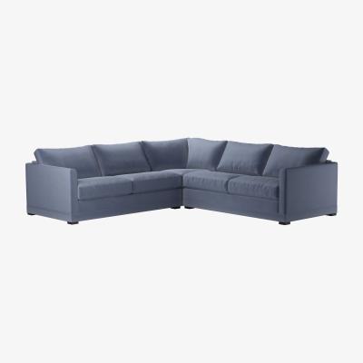 Sofa.com Aissa Medium LHF 2.5 Seat Corner Sofa Bed in Sapphire Smart Velvet