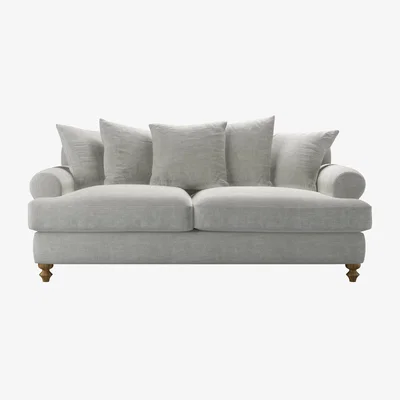 Sofa.com Teddy 3 Seat Sofa bed in Fog Aquaclean Clever Chenille