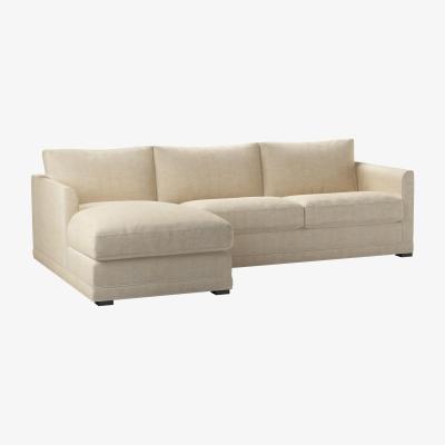 Sofa.com Aissa Medium LHF 2.5 Seat Chaise Sofa Bed in Chantilly Aquaclean Clever Chenille