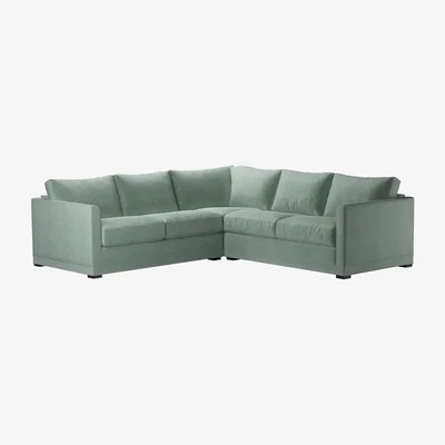 Sofa.com Aissa Small LHF 2 Seat Corner Sofa Bed in Sage Smart Velvet