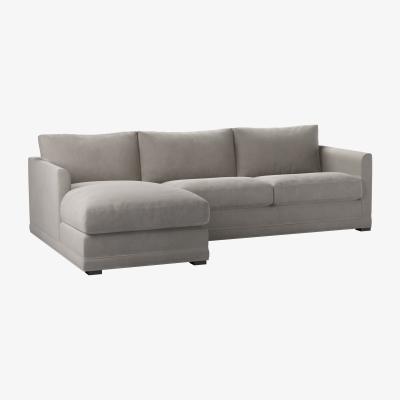 Sofa.com Aissa Medium LHF 2.5 Seat Chaise Sofa Bed in Nimbus Aquaclean Clever Velvet