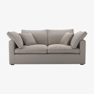 Sofa.com Long Island Slim 2.5 Seat Sofa bed in Stone Brushed Linen Cotton
