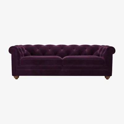 Sofa.com Patrick 3 Seat Sofa bed in Damson Smart Velvet