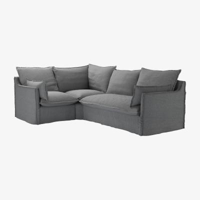 Sofa.com Isaac Asym: LHF Single w RHF 2 Seat Sofabed in Harbour Grey Whitstable - sofa.com