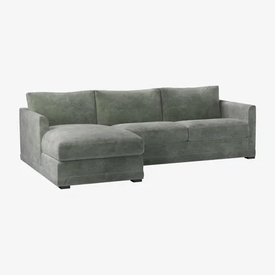 Sofa.com Aissa Medium LHF 2.5 Seat Chaise Sofa Bed in Moonstone Speckled Chenille