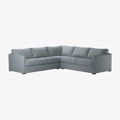 Sofa.com Aissa Medium LHF 2.5 Seat Corner Sofa Bed in Cornflower Silky Jacquard Weave