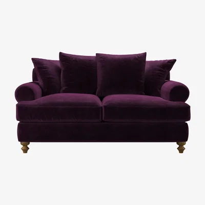 Sofa.com Teddy 2 Seat Sofa Bed in Plum Smart Velvet - sofa.com