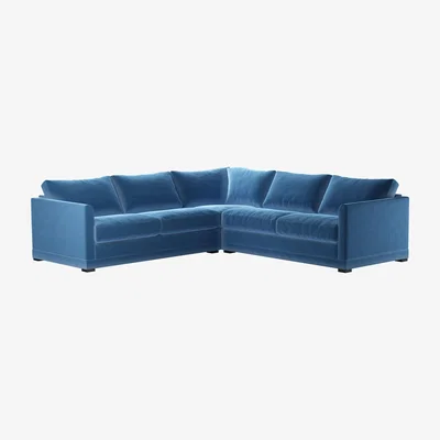 Sofa.com Aissa Medium LHF 2.5 Seat Corner Sofa Bed in Bahama Cotton Matt Velvet