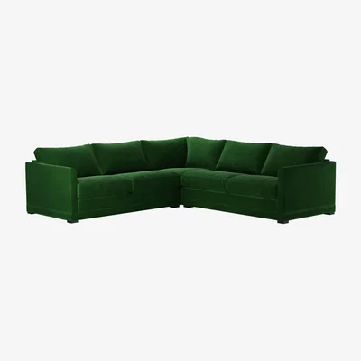 Sofa.com Aissa Medium LHF 2.5 Seat Corner Sofa Bed in Putting Green Aquaclean Clever Velvet