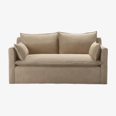 Sofa.com Anders 2 Seat Sofa Bed in Fawn Aquaclean Clever Velvet