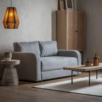 Woods Furniture EDWARD Sofa Bed 2 Seater Modena Nickel