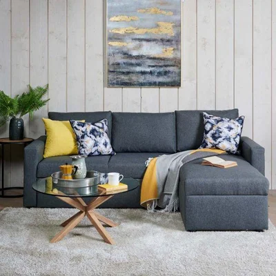 Woods Furniture Sorrento Corner Sofa Bed With Storage - Grey