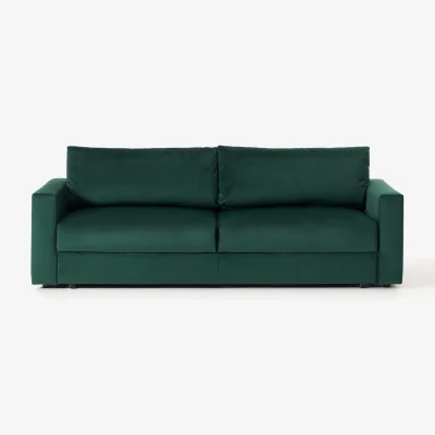 Westwing Velvet Sofa Bed Tasha (3-seater) with Storage Space
