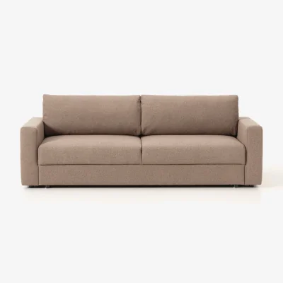 Westwing Bouclé Sofa Bed Tasha (3-seater) with Storage Space