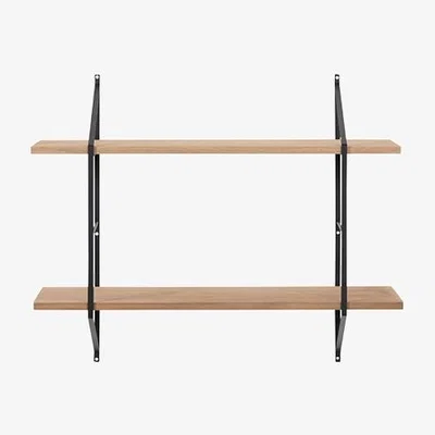 Cult Furniture £10 Off Belfast Small Wall Shelf, Light Wood & Black