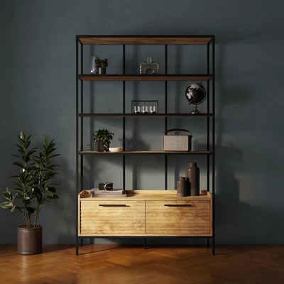 Dunelm Bryant Tall and Wide Shelving Unit Wood (Brown)