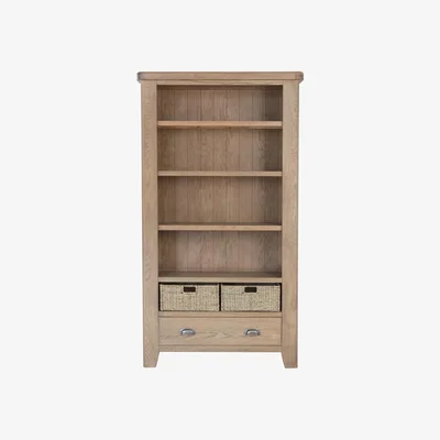 Furniture123 Large Bookcase Smoked Oak