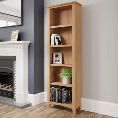 Furniture123 Bourton Large Oak Bookcase with 5 Shelves
