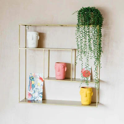 Graham & Green Geometric Antique Brass Shelf