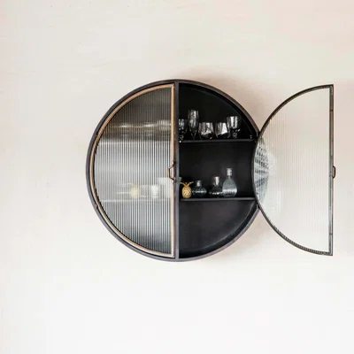 Graham & Green Glass Fronted Round Wall Cabinet