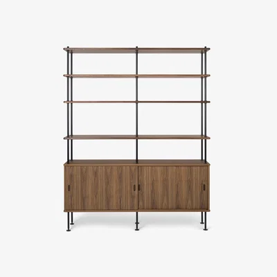Heal's Carl Hansen & Son BM0253 Shelving System Configuration 1 Oiled Walnut Black Legs 150x186cm - Heal's UK Furniture