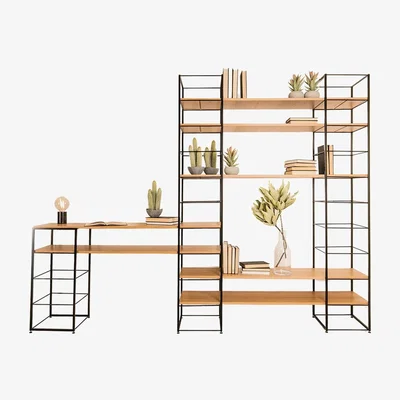 Heal's Heal's Tower Pair of Small Shelves Walnut - Heal's UK Furniture