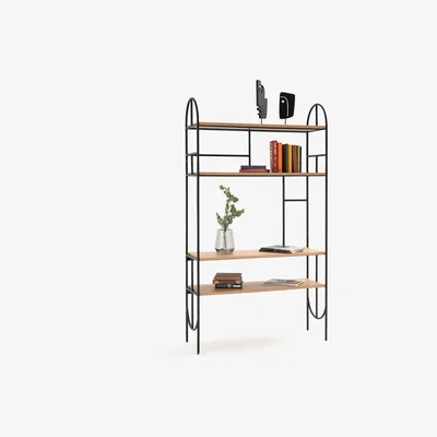 La Redoute Noulet Metal and Wood Graphic Shelving Unit