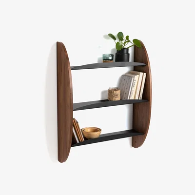 La Redoute Lesia Walnut and Metal Wall Shelf