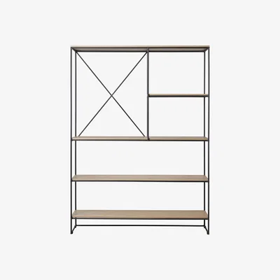 Made in Design Planner Large Shelf - / MC520 - L 121 x H 165 cm by Fritz Hansen Black/Natural wood