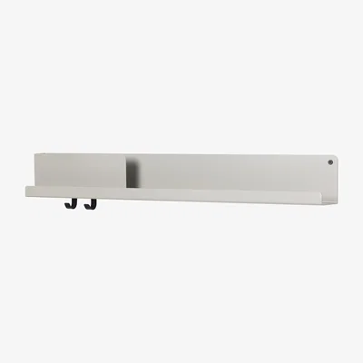 Made in Design Folded Large Shelf - / L 95 cm - Metal - 2 hooks by Muuto Grey