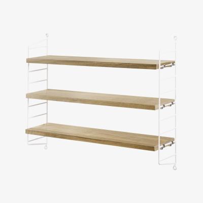 Made in Design String® Pocket Shelf - / Wood - L 60 x H 50 cm by String Furniture Natural wood