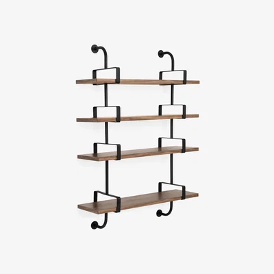 Made in Design Demon Shelf - / 4 shelves - H 135 cm - Reissue 1954 by Gubi Black/Natural wood