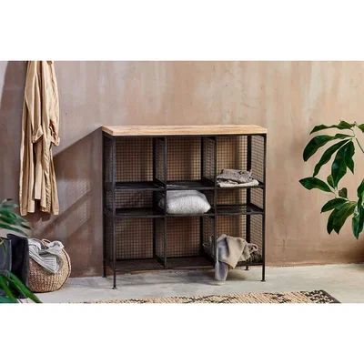 Nkuku Nkuku Hasa Open Shelf Unit | Furniture | Black & Brown