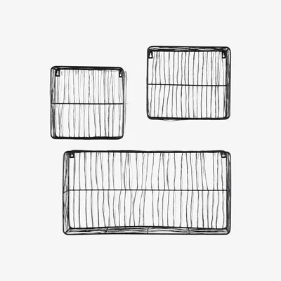 Olivia's Gallery Interiors Set of 3 Albany Wall Shelf Black
