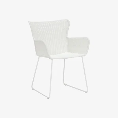 Barker and Stonehouse Marbella Garden Dining Chair, White | Barker & Stonehouse