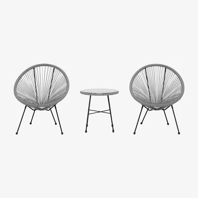 Barker and Stonehouse Cuba Bistro Set, Grey | Barker & Stonehouse
