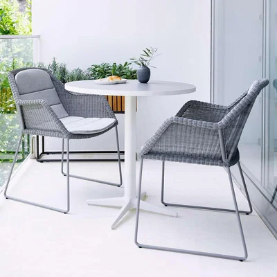 Barker and Stonehouse Cane Line Breeze Set Of 2 Chairs With Cushion Set, Grey | Barker & Stonehouse