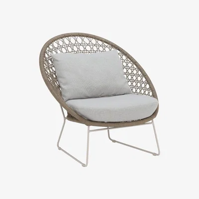 Barker and Stonehouse Mykonos Garden Lounge Chair, Camel and Linen