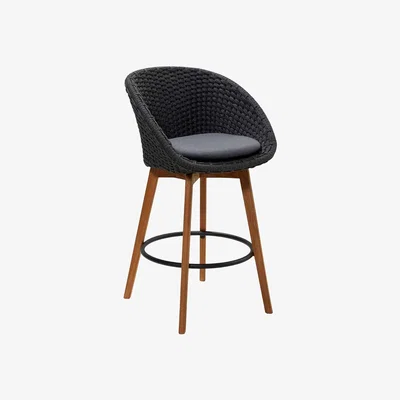 Barker and Stonehouse Cane-line Peacock Set of 2 Bar Chairs with Cushions