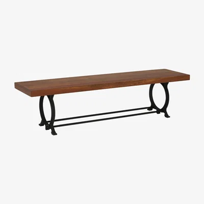 Barker and Stonehouse Little Tree Furniture Hyatt Canning Reclaimed Wood Bench, Dark Finish