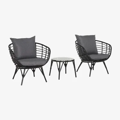 Barker and Stonehouse Bergamo 3 Piece Sofa Set, Grey | Barker & Stonehouse
