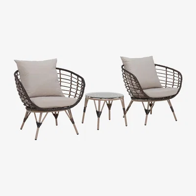 Barker and Stonehouse Bergamo 3 Piece Sofa Set, Brown | Barker & Stonehouse
